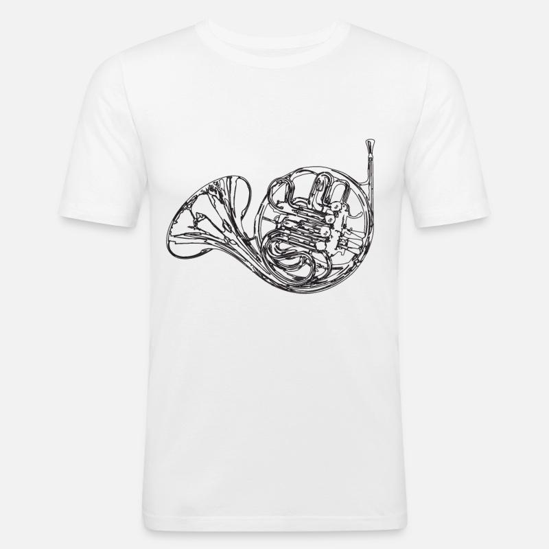 horn - Men's Slim Fit T-Shirt - white