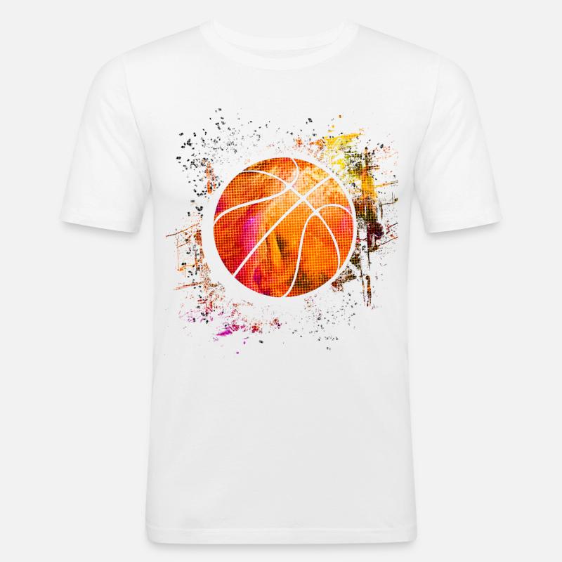 Koszykówka - BBall - Koszykówka - Koszykarze - Obcisła koszulka męska - biały