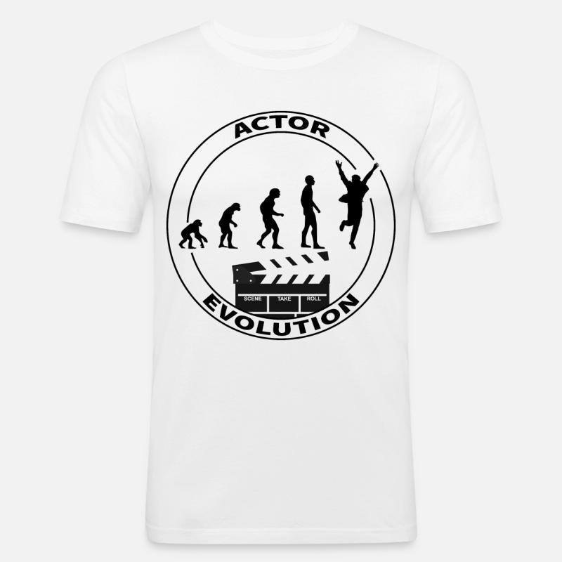 Evolution Schauspieler Darsteller Geschenk - Männer Slim Fit T-Shirt - Weiß