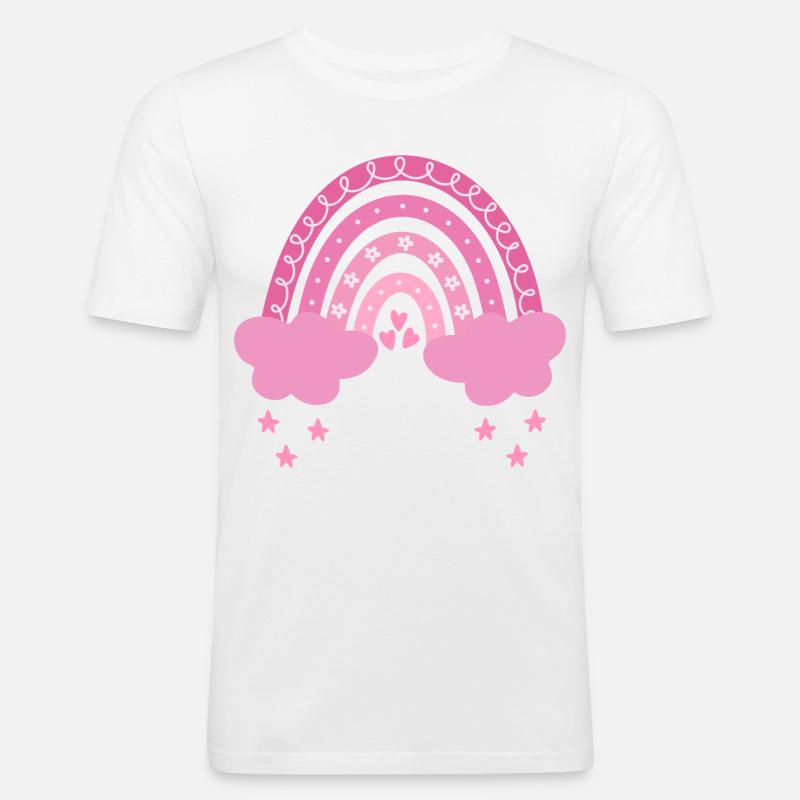 Arcobaleno Boho - Maglietta aderente da uomo - bianco