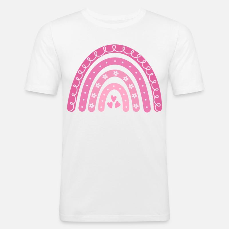 Boho Regenbogen rosa Große Schwester - Männer Slim Fit T-Shirt - Weiß