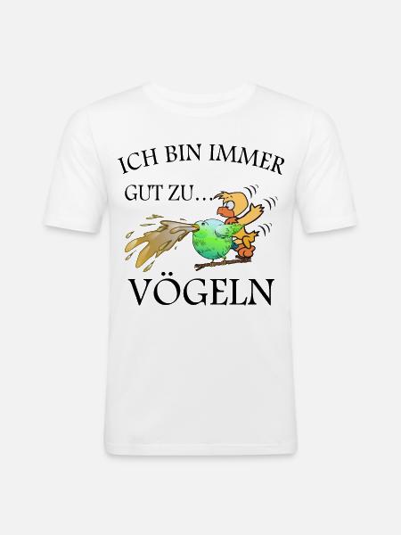 Lustige Vögel - Männer Slim Fit T-Shirt - Weiß
