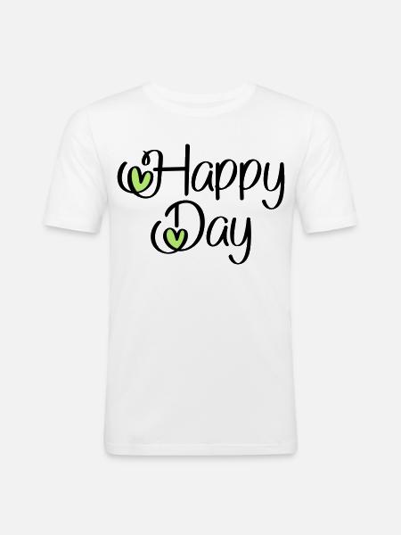 Happy Day - Men's Slim Fit T-Shirt - white