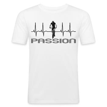 Cykel - Herre Slim Fit T-Shirt - hvid - Foran - Nik (191cm)