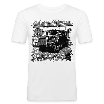 IFA S4000-1 - Männer Slim Fit T-Shirt - Weiß - Vorne - Nik (191cm)