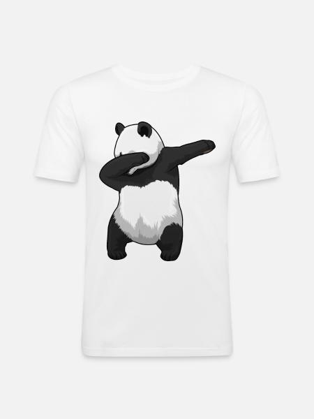 Panda Hip Hop Tanz - Männer Slim Fit T-Shirt - Weiß