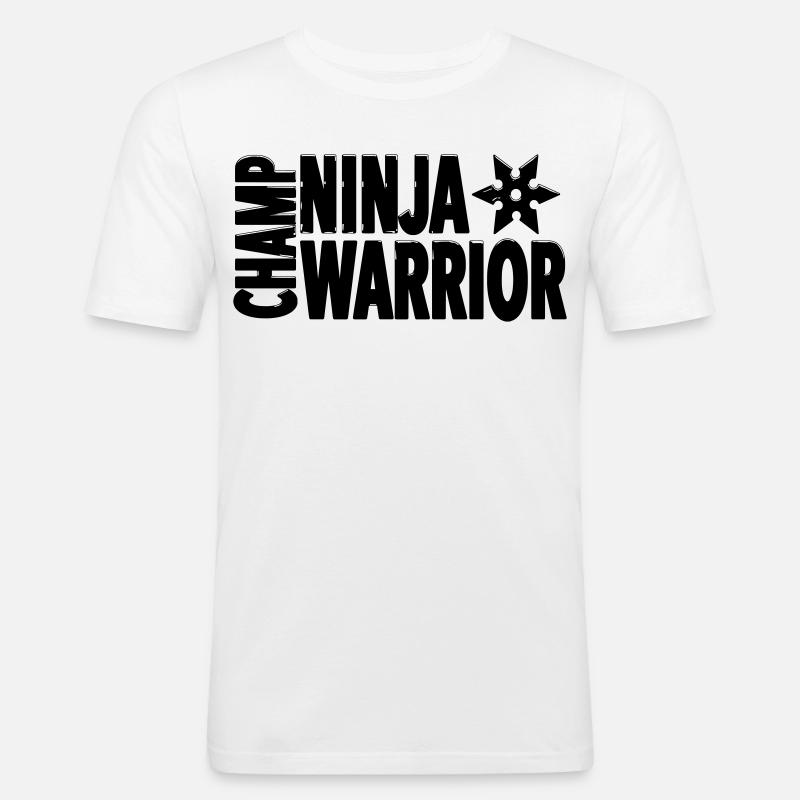 Chase Ninja Warrior – Strong Action Statement - Männer Slim Fit T-Shirt - Weiß