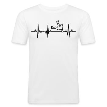 Breakdance ECG - Men's Slim Fit T-Shirt - white - Front - Nik (191cm)