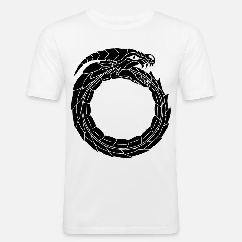 Devouring Black Dragon - Men's Slim Fit T-Shirt - white