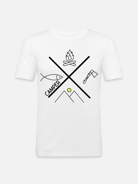 Fun design for campers - Men's Slim Fit T-Shirt - white