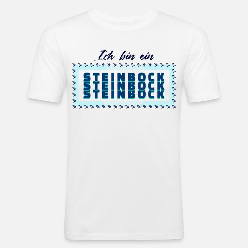 Tierkreiszeichen Steinbock Statement Horoskop - Männer Slim Fit T-Shirt - Weiß