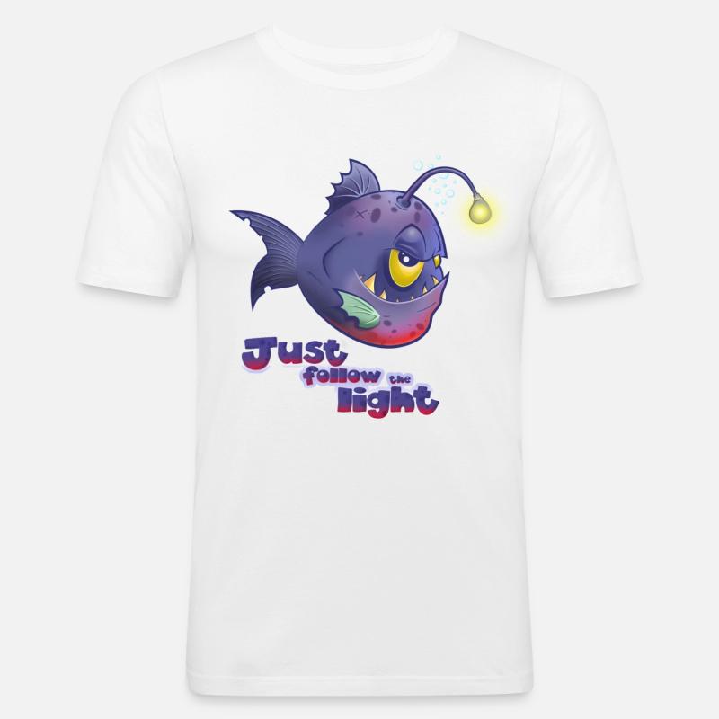 Folgen Sie einfach dem Licht - Männer Slim Fit T-Shirt - Weiß