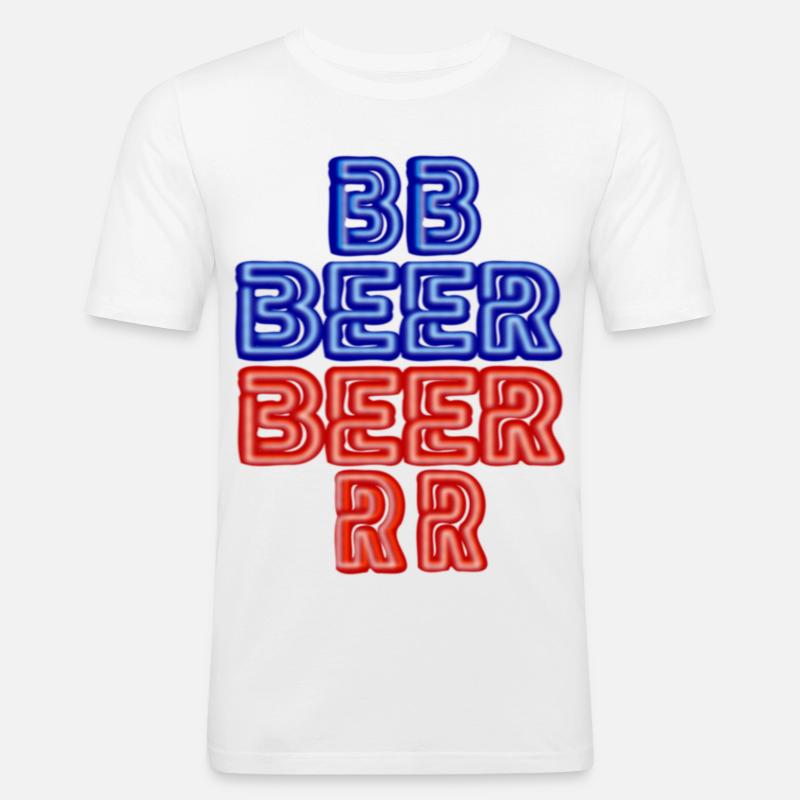 BIER - Männer Slim Fit T-Shirt - Weiß