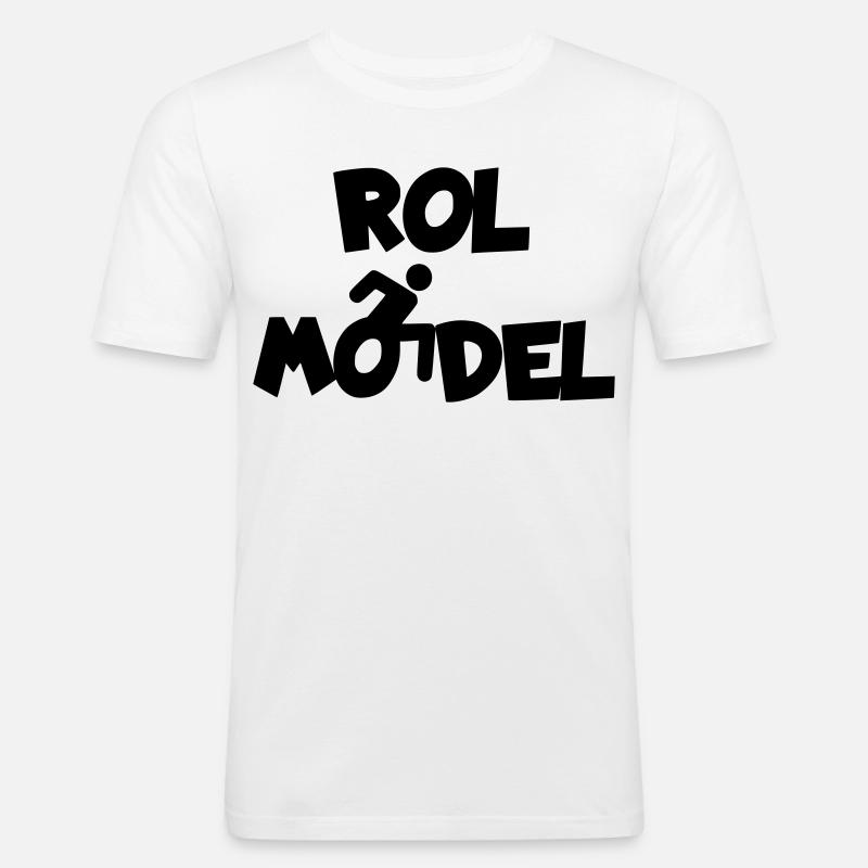 Jeder Rollstuhlfahrer ist ein Vorbild # - Männer Slim Fit T-Shirt - Weiß