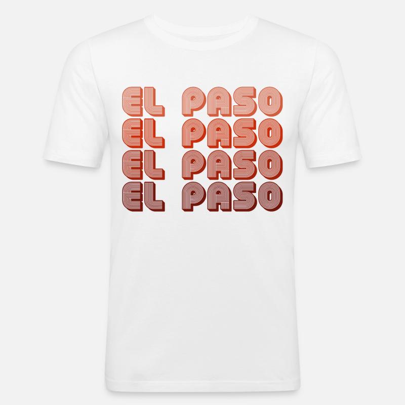 El Paso Gradient Retro Pattern - Men's Slim Fit T-Shirt - white