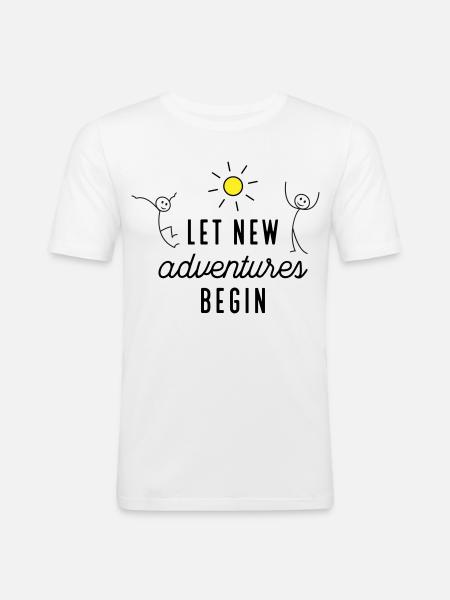 Adventure or new beginning - Men's Slim Fit T-Shirt - white