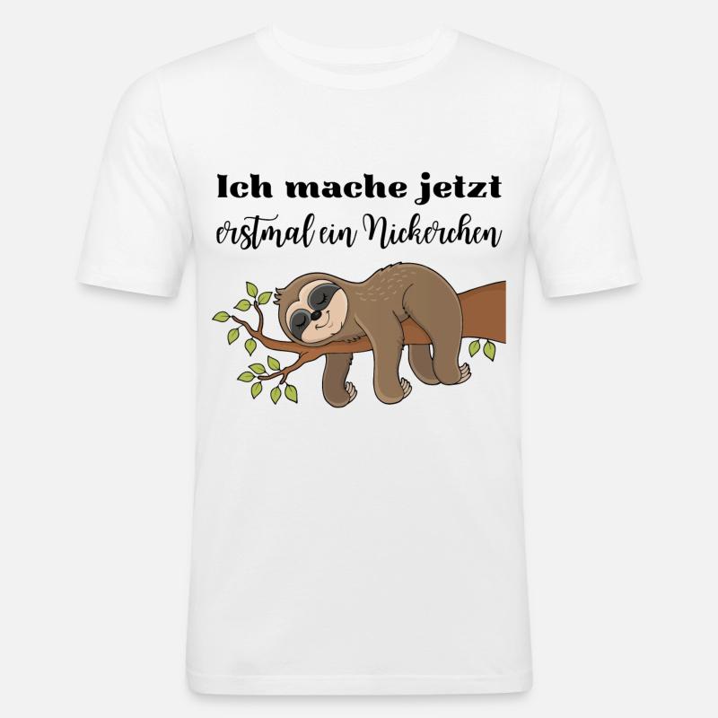 Ich mache jetzt erstmal ein Nickerchen - Männer Slim Fit T-Shirt - Weiß