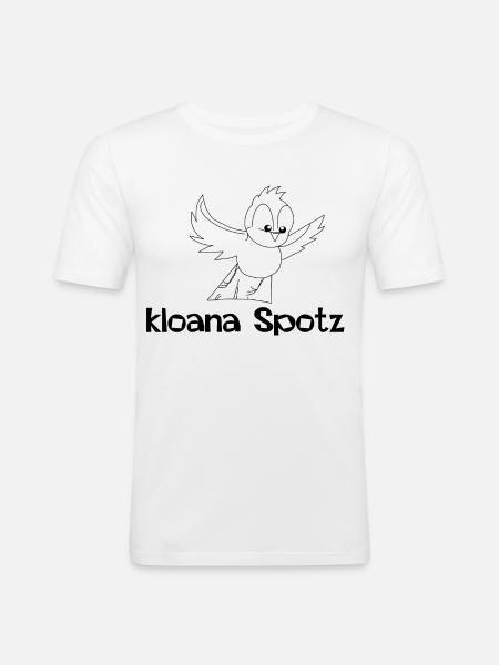 kloana Spotz-kleiner Spatz,Austrian dialect - Men's Slim Fit T-Shirt - white