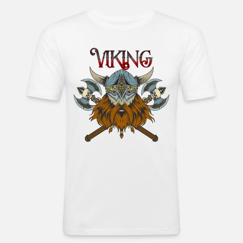 Wikinger - Männer Slim Fit T-Shirt - Weiß