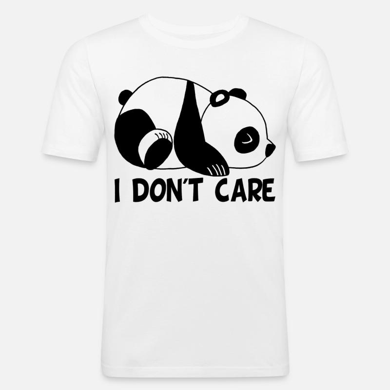 I don't care (Englisch) - Männer Slim Fit T-Shirt - Weiß