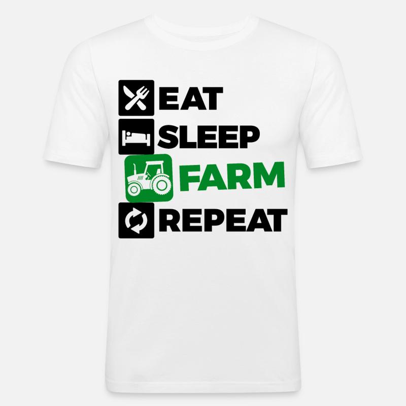 Kraftfahrzeug Traktor Statement Ackerbau Biobauer - Männer Slim Fit T-Shirt - Weiß