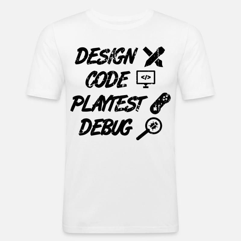 Débogage Playtest de code de conception - T-shirt près du corps Homme - blanc