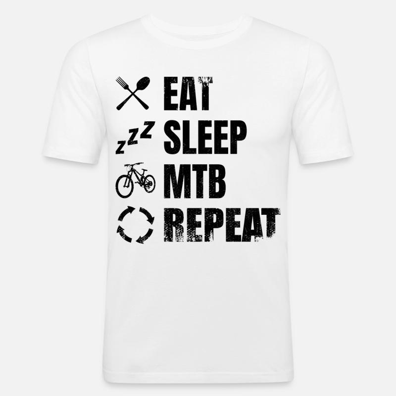Mountainbiker Routine - Männer Slim Fit T-Shirt - Weiß