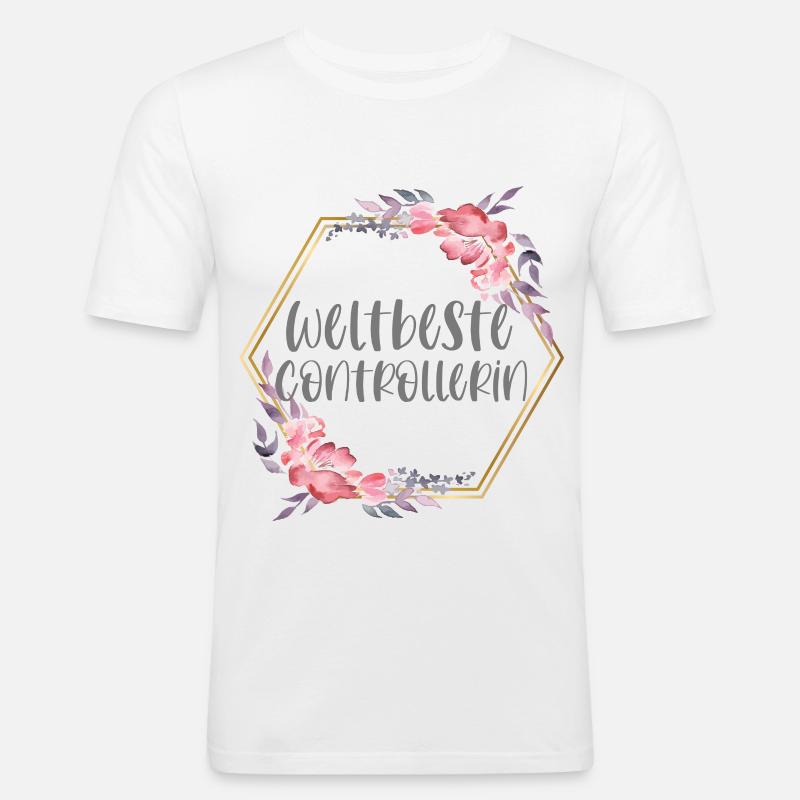Controllerin Controlling Beruf Geschenk - Männer Slim Fit T-Shirt - Weiß