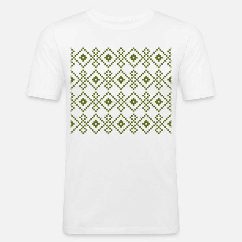 Weihnachtspullover (grün) - Männer Slim Fit T-Shirt - Weiß