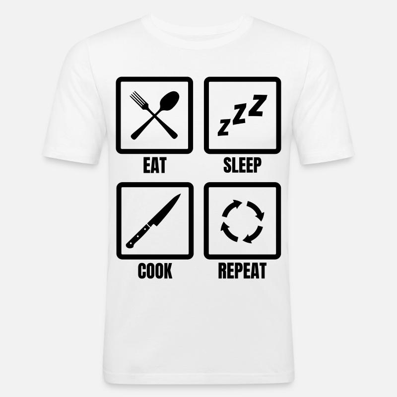 Kochen Tägliche Routine - Männer Slim Fit T-Shirt - Weiß
