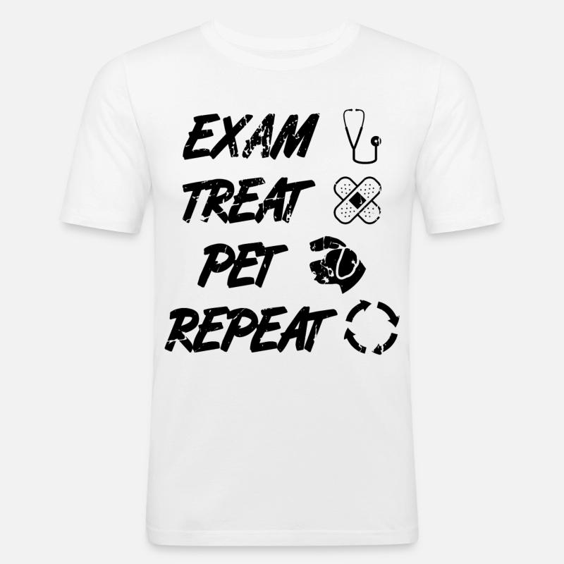 Tiermediziner Routine - Männer Slim Fit T-Shirt - Weiß