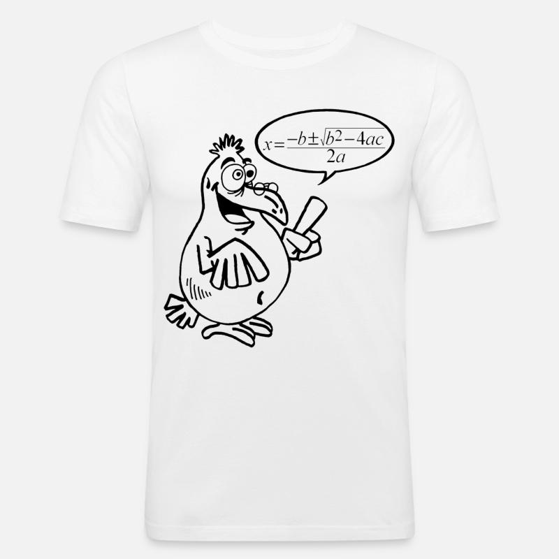 Schwarzer Schlauer Vogel - Männer Slim Fit T-Shirt - Weiß