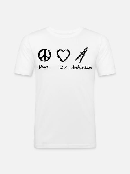 Peace Love Architecture - Men's Slim Fit T-Shirt - white