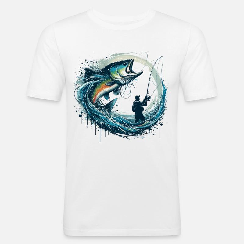 Angeln dynamisch Geschenk - Männer Slim Fit T-Shirt - Weiß