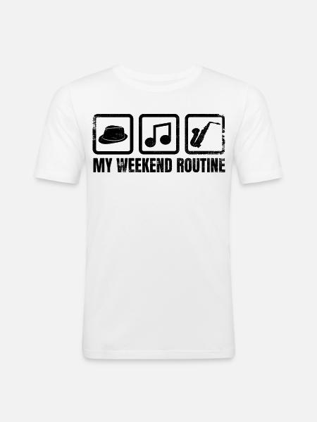 Saxophonists Weekend - Men's Slim Fit T-Shirt - white