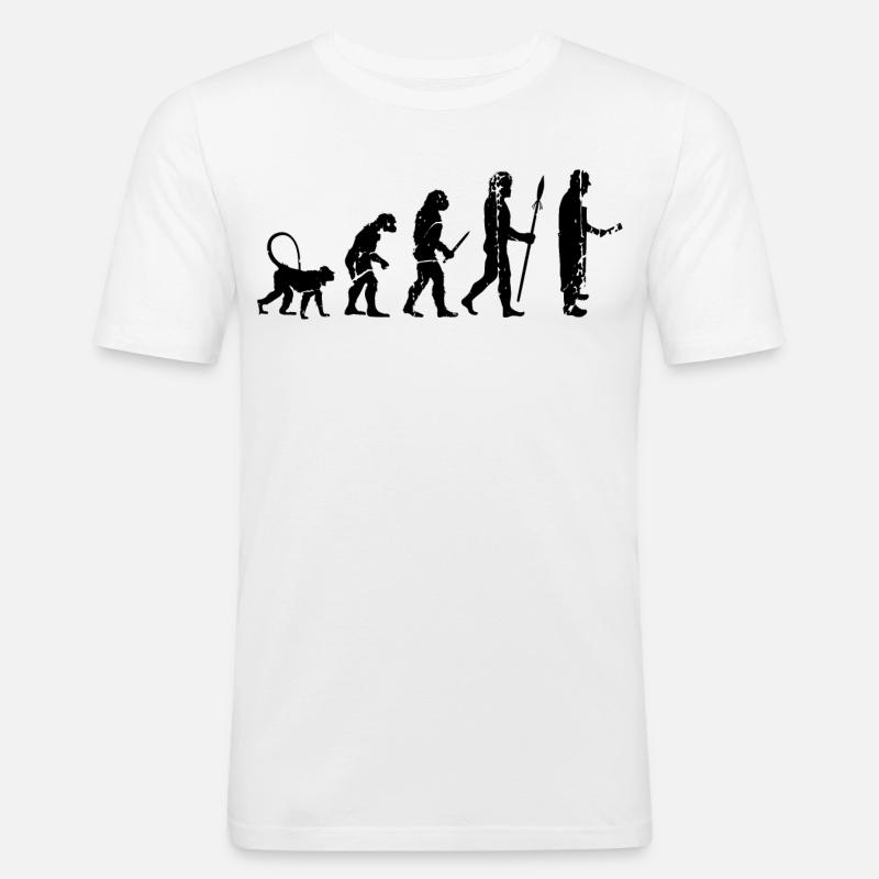 Évolution de Fleischer - T-shirt près du corps Homme - blanc