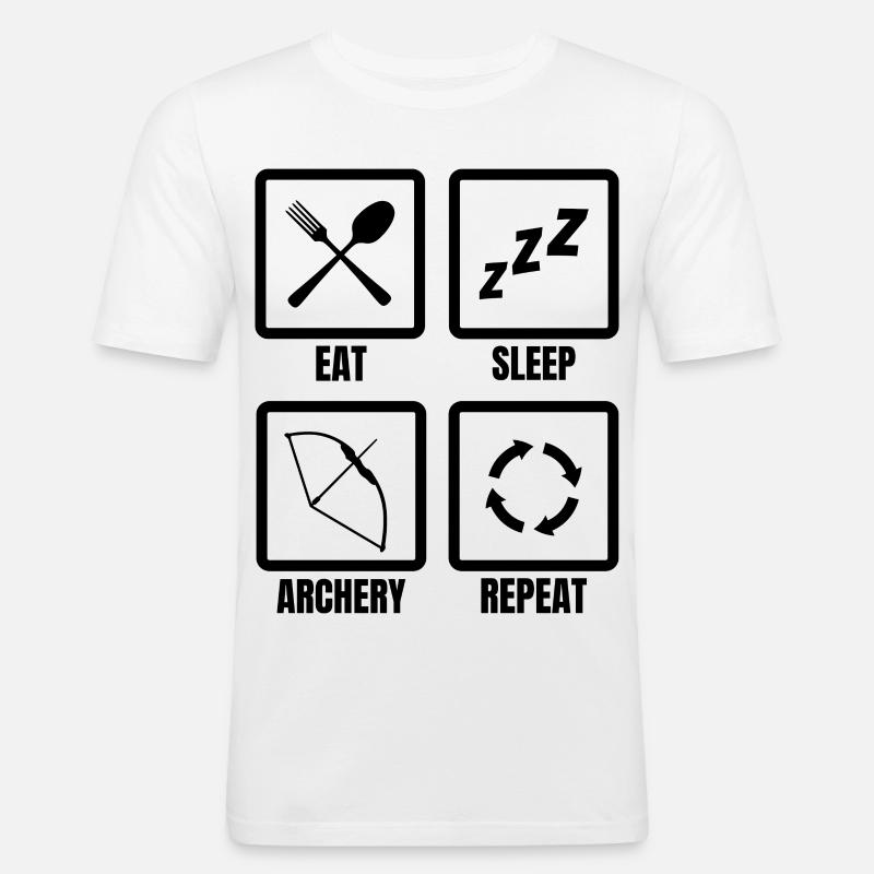 Bogenschütze Routine - Männer Slim Fit T-Shirt - Weiß
