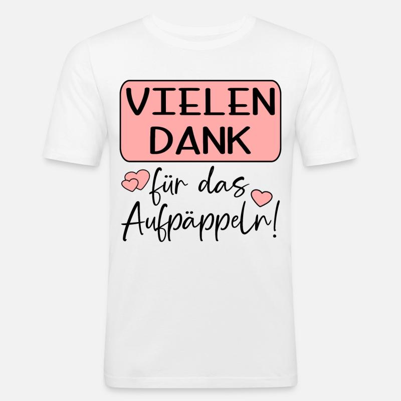 GUTE BESSERUNG - AUFPÄPPELN - Männer Slim Fit T-Shirt - Weiß