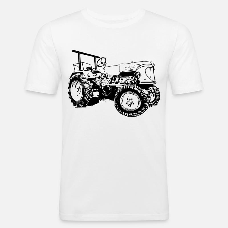 Traktor Güldner ADN-8 Haifischmaul - Männer Slim Fit T-Shirt - Weiß
