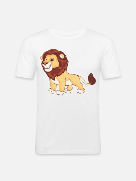 A magnificent lion - Men's Slim Fit T-Shirt - white