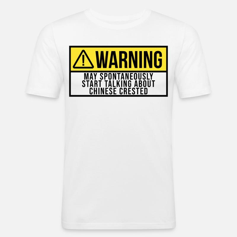 Chinesischer Schopf - Männer Slim Fit T-Shirt - Weiß