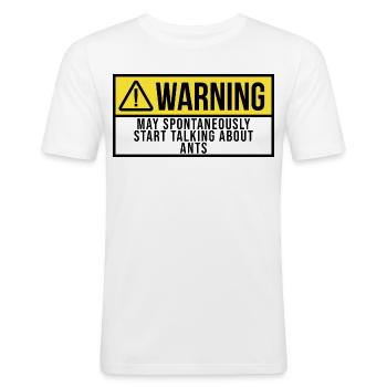 Mier Mier Mier - Mannen slim fit T-shirt - wit - Voor - Nik (191cm)