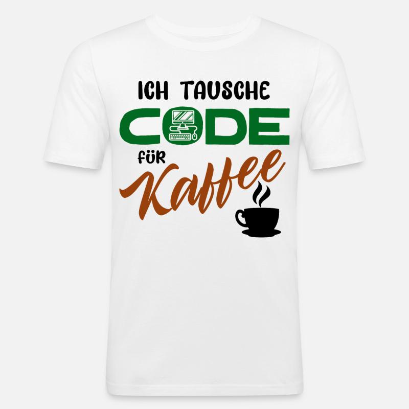 Programmierer Softwareentwickler Developer Code - Männer Slim Fit T-Shirt - Weiß