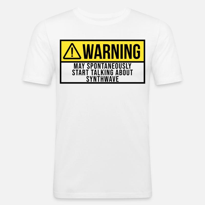 synthwave - Männer Slim Fit T-Shirt - Weiß