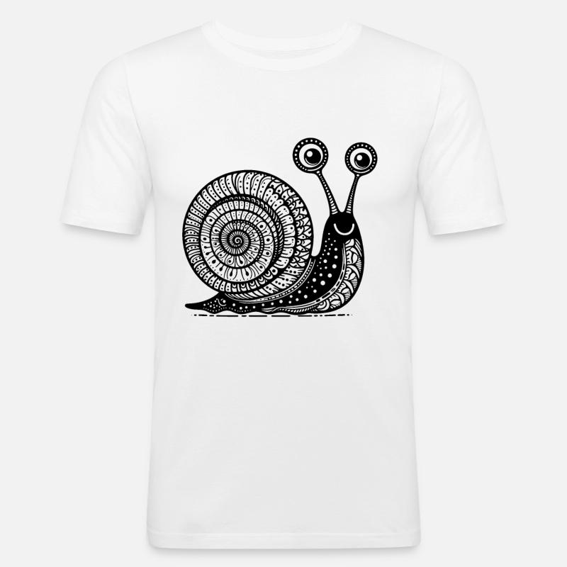 Snail's Pace: Langsame und stetige Zen-Kunst - Männer Slim Fit T-Shirt - Weiß