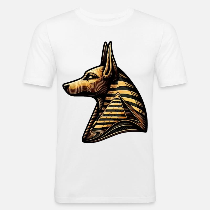 Anubis | Wächter der Gräber Ägypten - Männer Slim Fit T-Shirt - Weiß