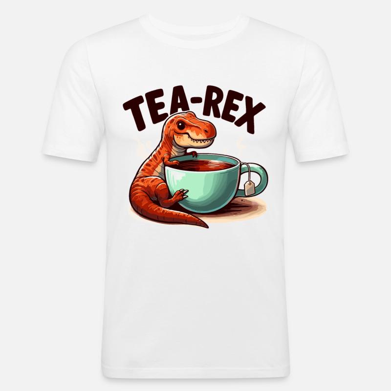 Tee Rex Tee-Rex Teetrinker Geschenk - Männer Slim Fit T-Shirt - Weiß