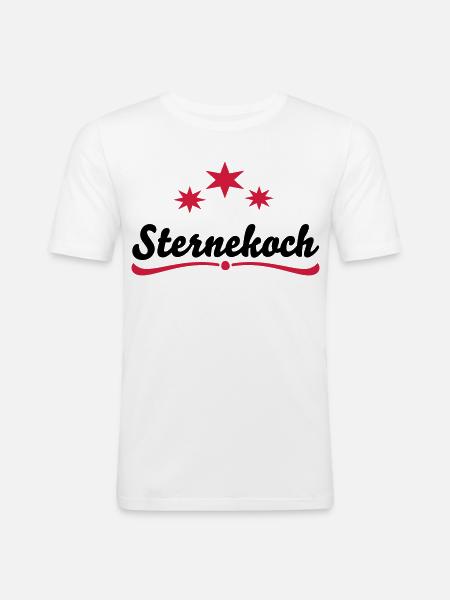 Cooking Apron Star Chef - Men's Slim Fit T-Shirt - white
