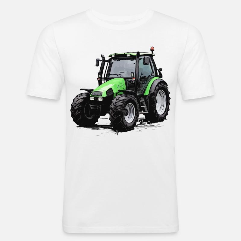 Agrotron 100 - Maglietta aderente da uomo - bianco