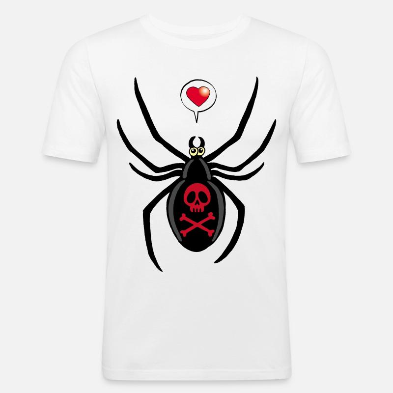 Verliebte schwarze Witwe Spinne - Männer Slim Fit T-Shirt - Weiß